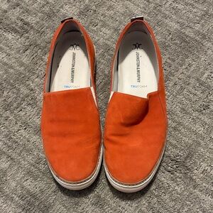 Johnston & Murphy Vibrant Orange Slip On Sneakers